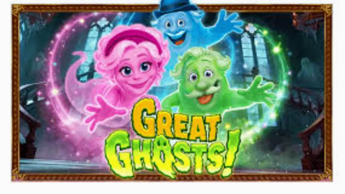 Great Ghosts! slot game interface featuring haunted mansion theme