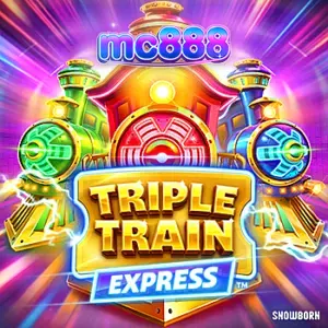 Tampilan visual permainan slot Triple Train Express dengan tema cyberpunk